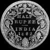 Victoria British India Silver Half Rupee (Reverse)