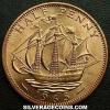 Elizabeth II British Bronze Half Penny (Reverse)