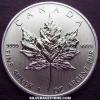 Elizabeth II Canadian 5 Dollars 1 Ounce Silver Maple Leaf (Reverse)