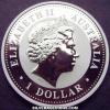 Elizabeth II Australian Dollar 1 Ounce Silver Kookaburra (Obverse)