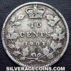 Victoria Canadian Silver "Dime" 10 cents (Reverse)