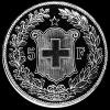 Swiss Silver 5 Francs (laureate head) (Reverse)