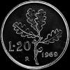 Italian 20 Lire (plain edge) (Reverse)