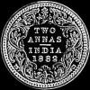 Victoria British India Silver 2 Annas (Reverse)