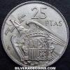 Franco Spanish 25 Pesetas (Reverse)