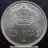 Juan Carlos I Spanish 25 Pesetas (Reverse)