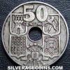 Franco Spanish 50 Cents (arrows upwards) (Reverse)