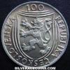 Czechoslovak Silver 100 Korun (Communist Party) (Obverse)
