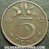 Netherlands 1952 5 Cents