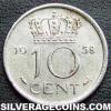 Netherlands 1958 10 Cents