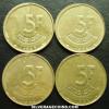Belgium 1986-1993 (4) 5 Francs (x4)
