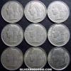 Belgium 1949-1975 (9) 5 Francs (x9)