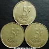 Belgium 1986-1993 (3) 5 Francs (x3)