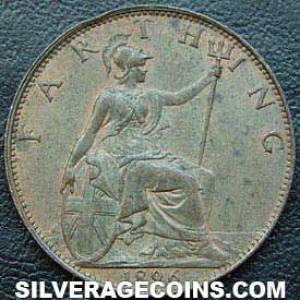 1896 Victoria British Bronze "Widow Head" Farthing (Reverse)