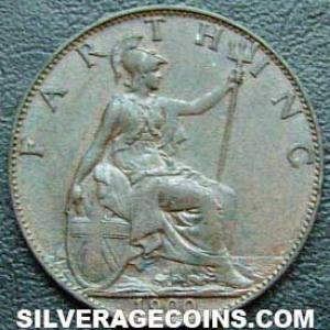 1900 Victoria British Bronze "Widow Head" Farthing (Reverse)