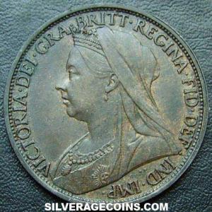 1896 Victoria British Bronze "Widow Head" Penny (Obverse)