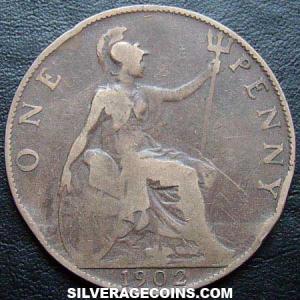 Penique de Bronce Británico de Eduardo VII 1902 high sea (Reverso)