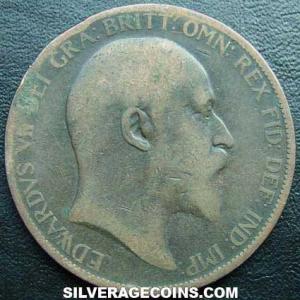 1903 Edward VII British Bronze Penny (Obverse)