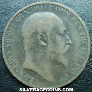 1904 Edward VII British Bronze Penny (Obverse)