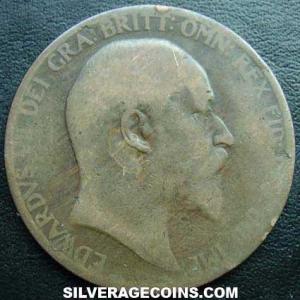 1905 Edward VII British Bronze Penny (Obverse)