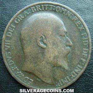 1910 Edward VII British Bronze Penny (Obverse)