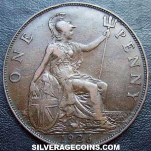 1926 George V British Bronze Penny (Reverse)