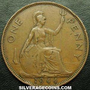 1944 George VI British Bronze Penny (Reverse)