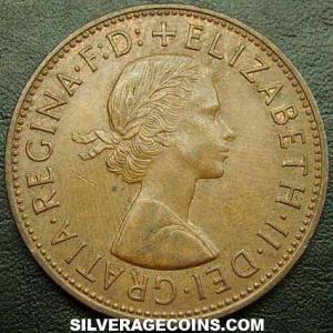 1964 Elizabeth II British Bronze Penny (Obverse)