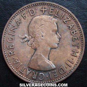 1967 Elizabeth II British Bronze Penny (Obverse)
