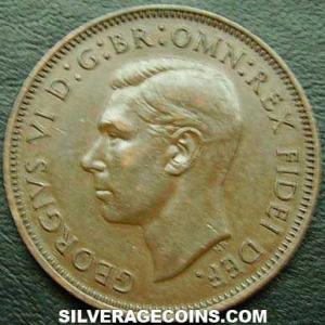 1951 George VI British Bronze Half Penny (Obverse)