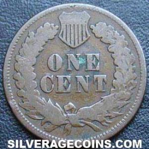 1874 United States "Indian Head" Bronze Cent (Reverse)