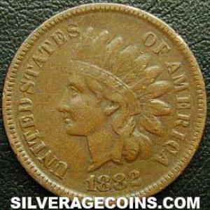 1882 United States "Indian Head" Bronze Cent (Obverse)