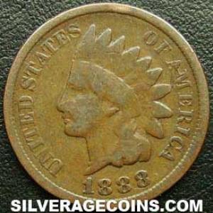 1888 United States "Indian Head" Bronze Cent (Obverse)