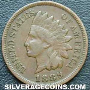 1889 United States "Indian Head" Bronze Cent (Obverse)