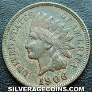 Centavo de Bronce "Indian Head" Estadounidense 1906 (Anverso)
