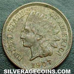 1907 United States "Indian Head" Bronze Cent (Obverse)