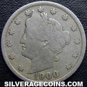 1900 United States "Liberty Head Nickel" 5 Cents (Obverse)