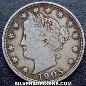 1905 United States "Liberty Head Nickel" 5 Cents (Obverse)