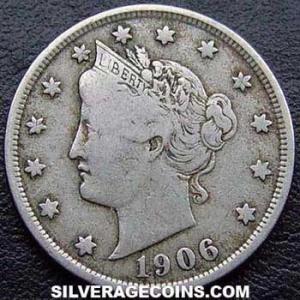 1906 United States "Liberty Head Nickel" 5 Cents (Obverse)