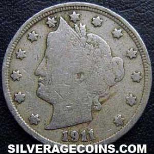 5 Centavos "Liberty Head Nickel" Estadounidenses 1911 (Anverso)