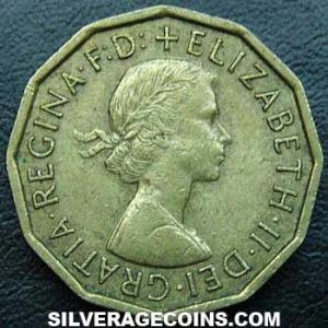 1960 Elizabeth II British Threepence (Obverse)
