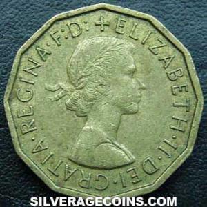 1964 Elizabeth II British Threepence (Obverse)