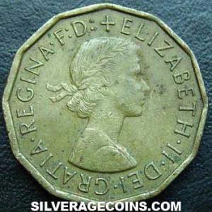 1965 Elizabeth II British Threepence (Obverse)