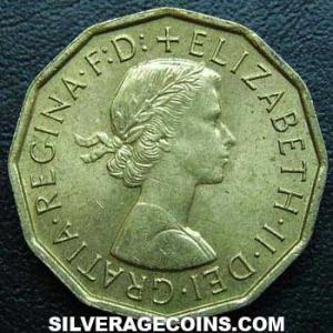 1967 Elizabeth II British Threepence (Obverse)