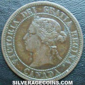1876 H Victoria Canadian Bronze Cent (Obverse)