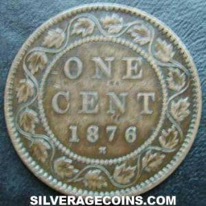 1876 H Victoria Canadian Bronze Cent (Reverse)