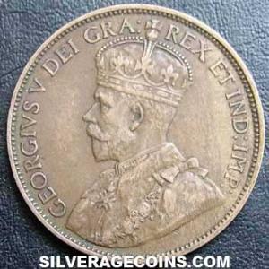 1912 George V Canadian Bronze Cent (Obverse)