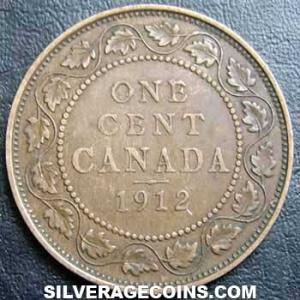 1912 George V Canadian Bronze Cent (Reverse)
