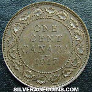 1917 George V Canadian Bronze Cent (Reverse)