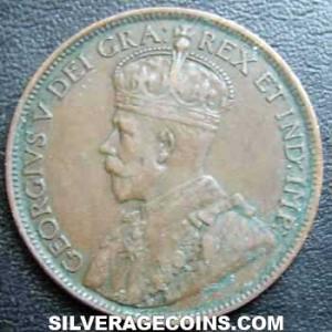 1918 George V Canadian Bronze Cent (Obverse)